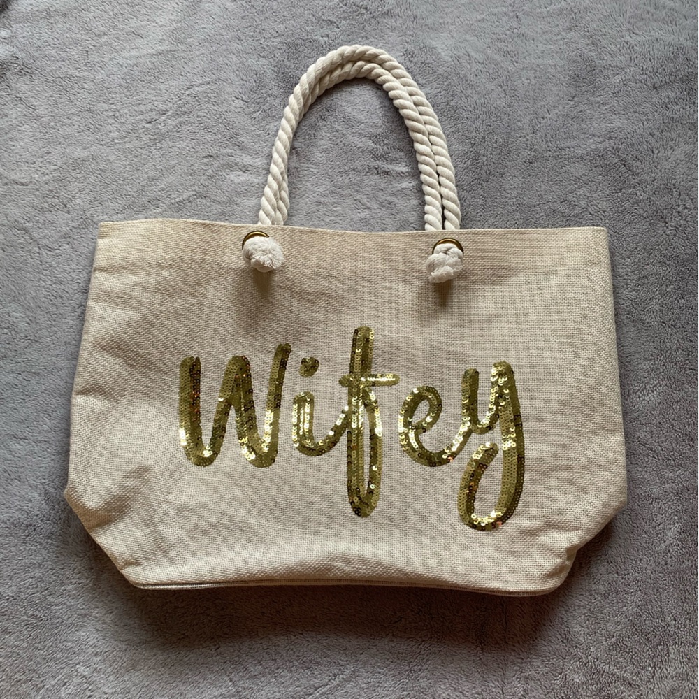 Sequined “Wifey” Tote